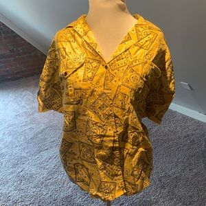Yellow bandana button down shirt